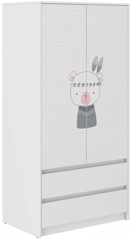 Detská šatníková skriňa s roztomilým zvieratkom 180x55x90 cm