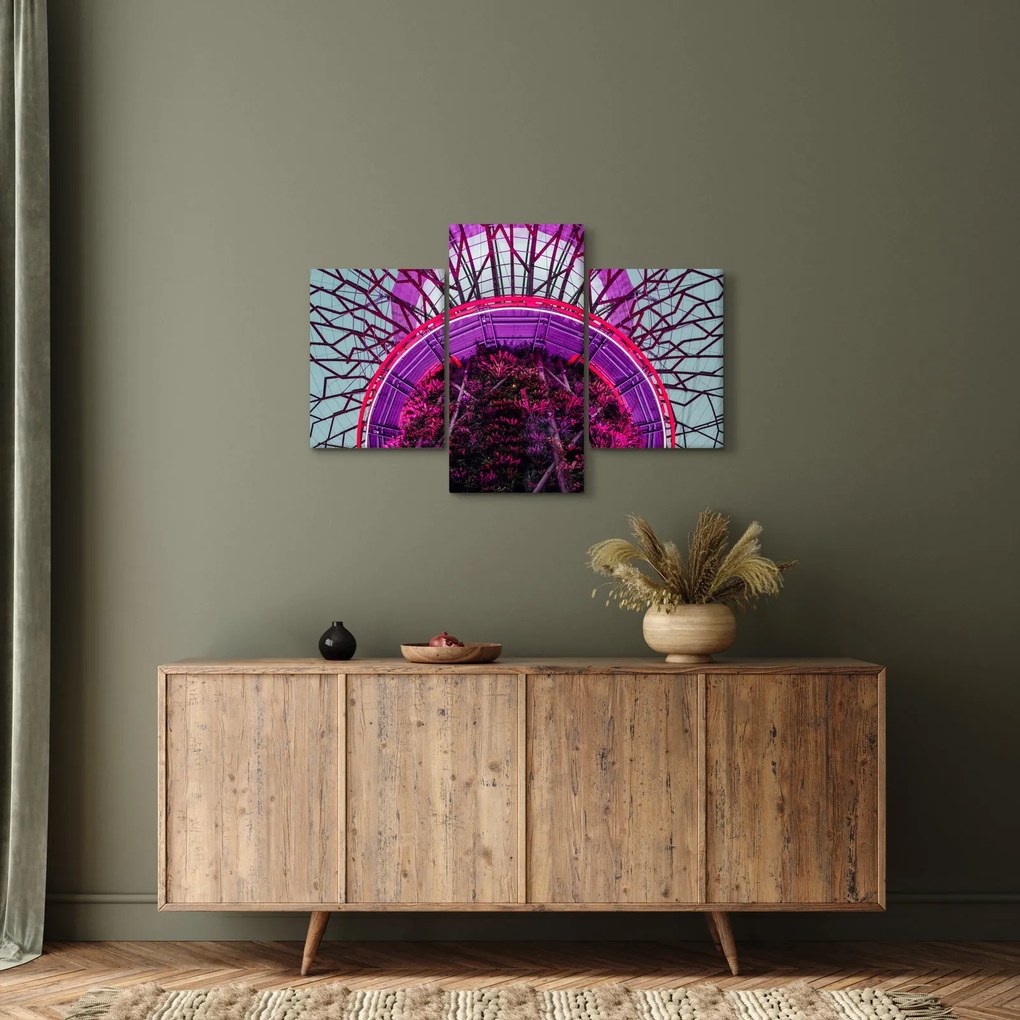 Abstraktný obraz - fialové vetvy (90x60 cm)