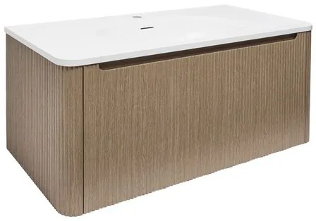 Kúpeľňová skrinka s umývadlom Naturel Austen 99x47,5x45 cm clear brown mat AUSTEN100CB