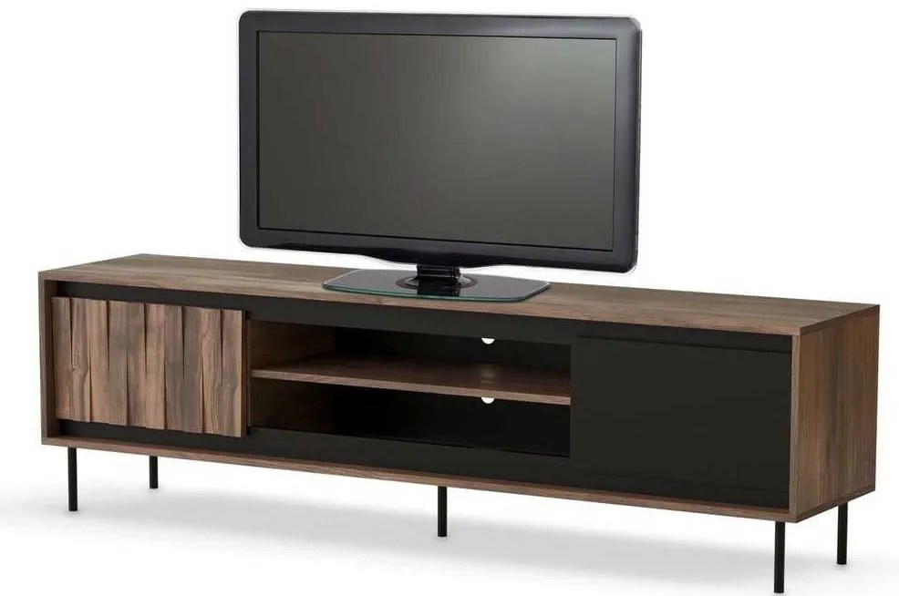 TV stolík Stuga, orech / čierna