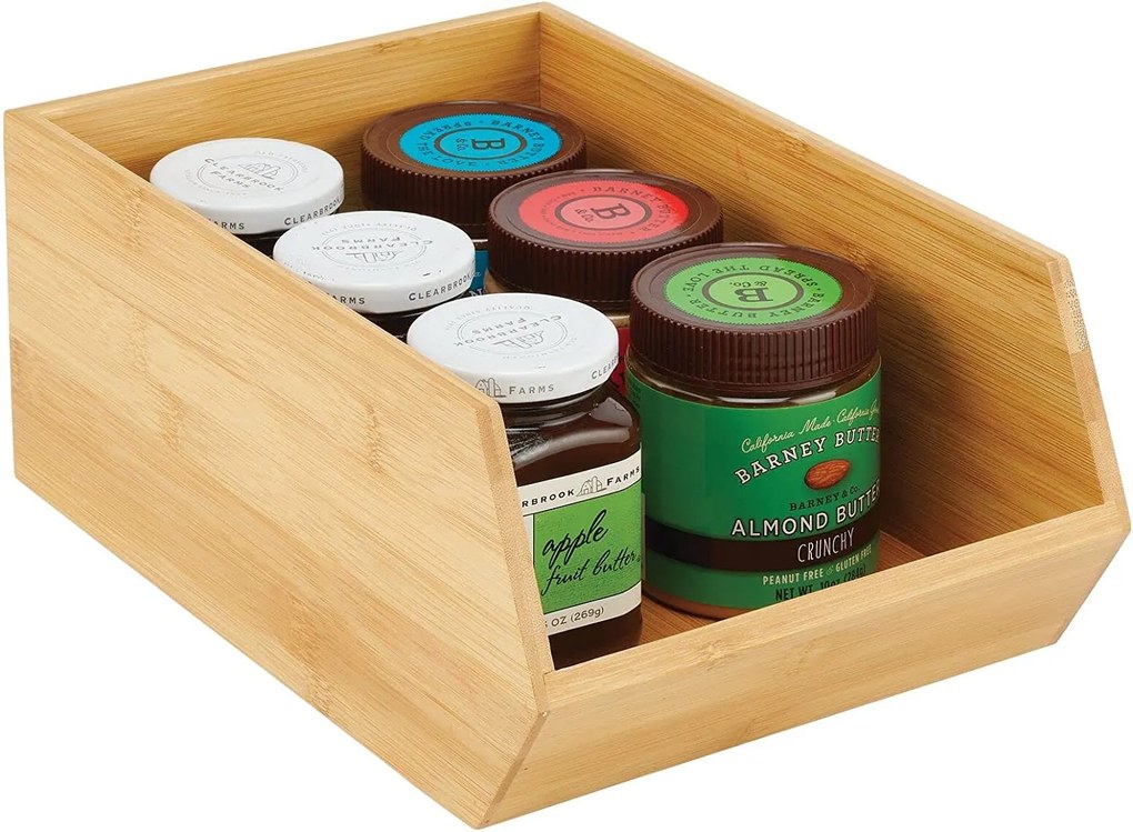 Bambusový organizér, úložný box, 1-komorový, SINGLE CAJA, 31x17x13