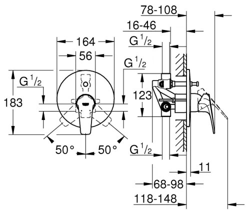 GROHE 29117000 - Vaňová batéria LINEARE lesklý chróm
