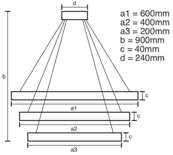LED Stmievateľný luster na lanku LED/85W/230V 3000-6500K + diaľkové ovládanie