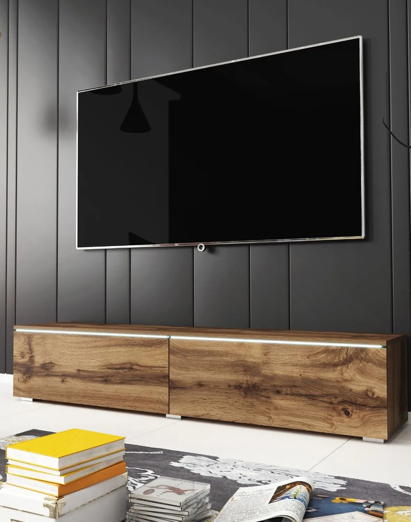 TV skrinka 140 cm závesná alebo stojaca dub wotan Lowboard D