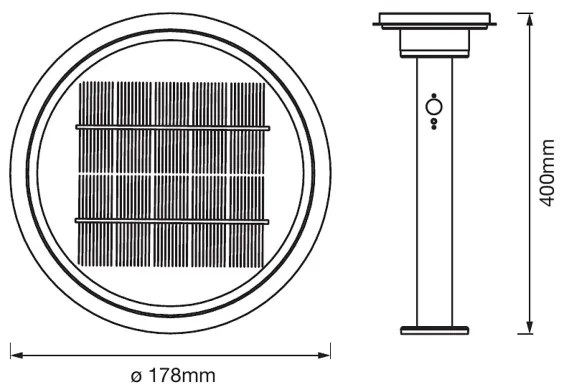 Ledvance - LED Stmievateľná solárna lampa so senzorom CIRCLE LED/6W/3,2V IP44