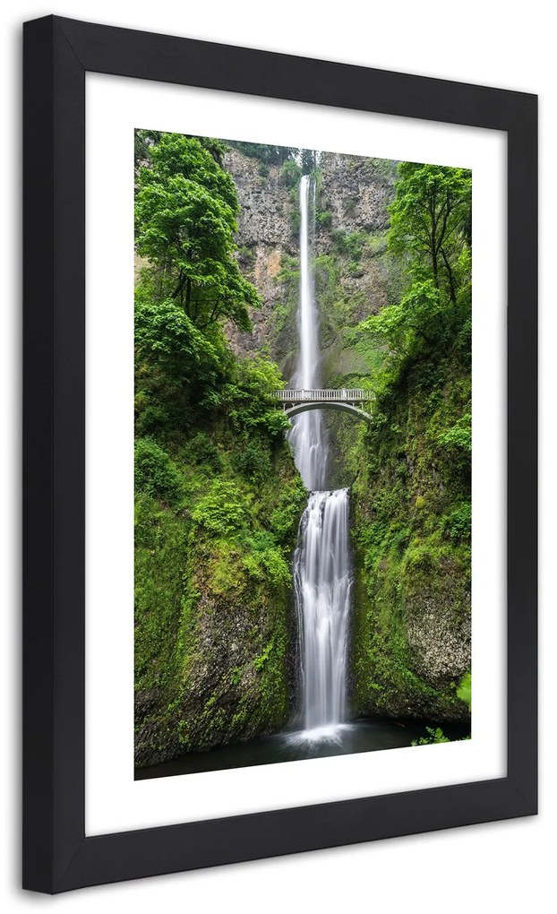 Gario Plagát Most cez vodopád Farba rámu: Bez rámu, Rozmery: 30 x 45 cm