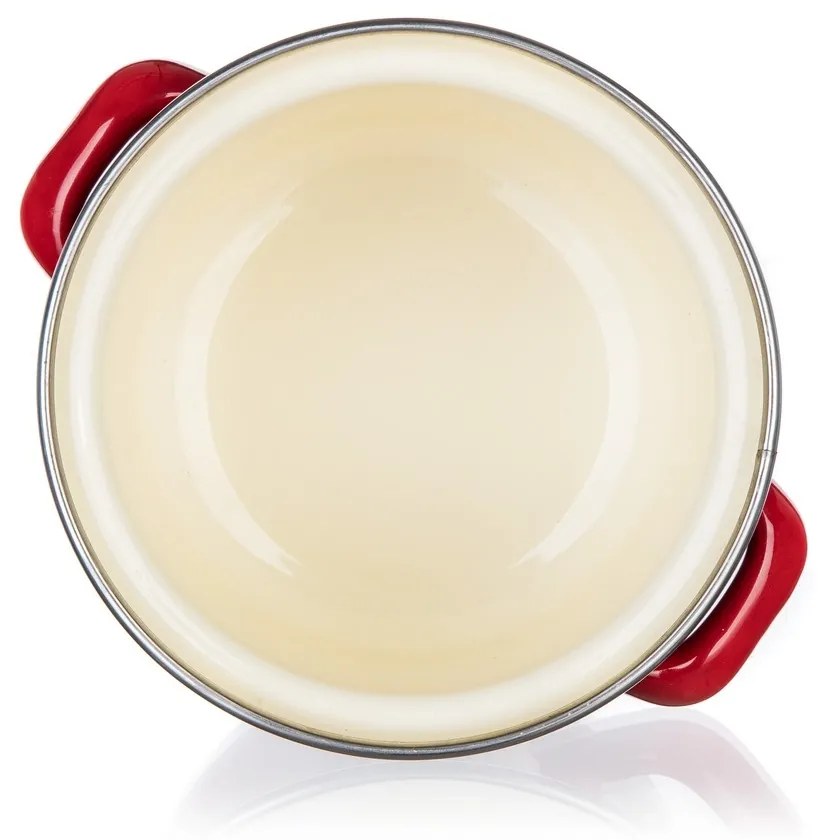Banquet Smaltovaný hrniec s pokrievkou Milton red, 12 cm, 0,78 l, 12 cm
