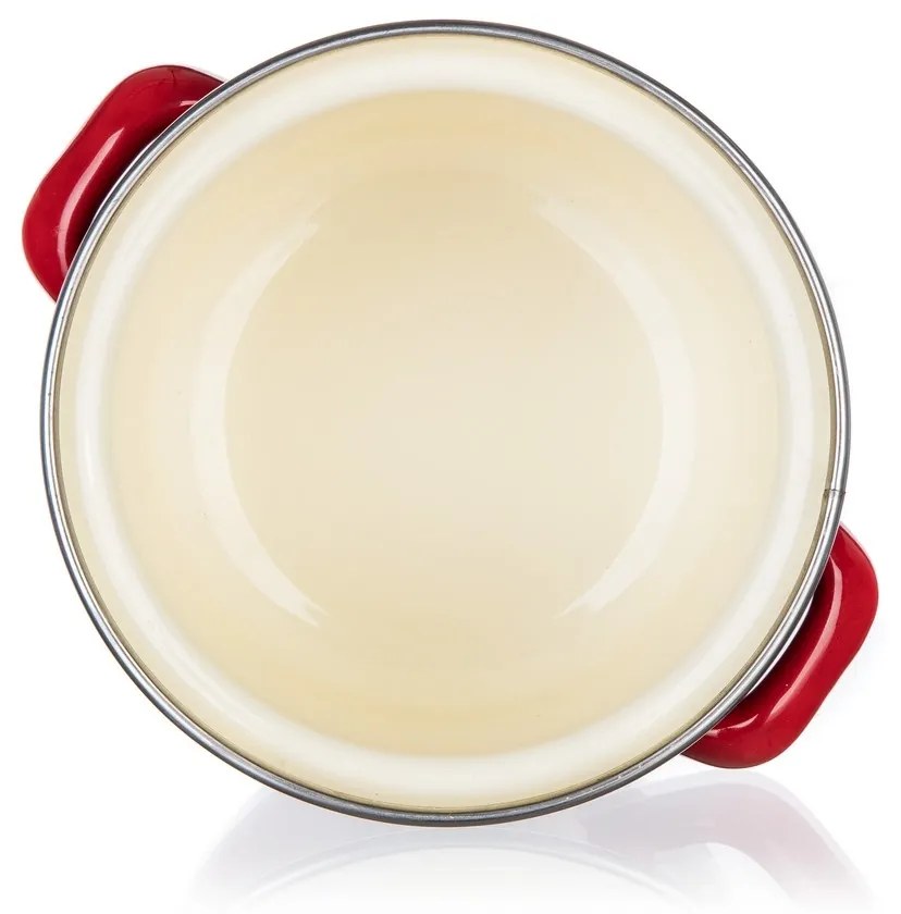 Banquet Smaltovaný hrniec s pokrievkou Milton red, 12 cm, 0,78 l