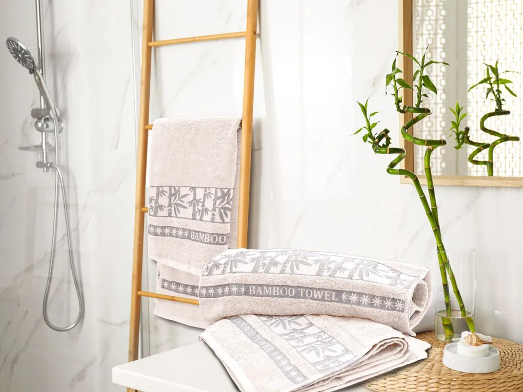 Bambusový uterák BAMBOO 50x90 cm krémový, 70% bambusové vlákno | 30% bavlna