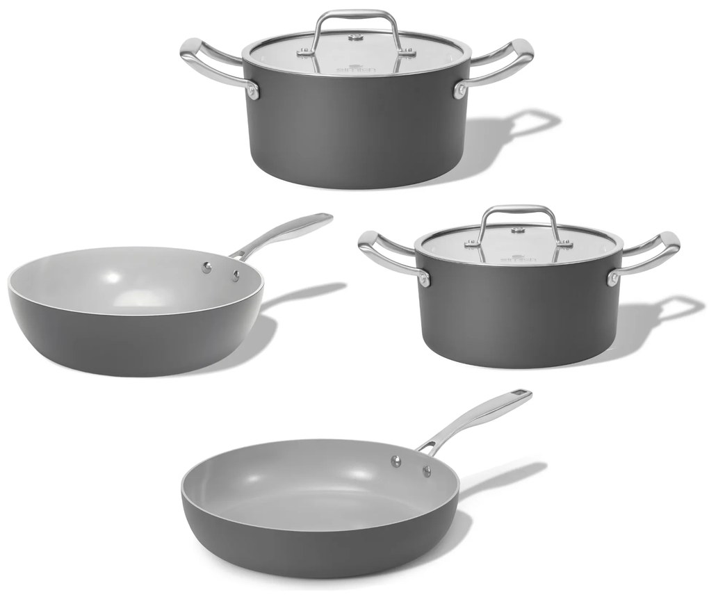 Elmich Rodinná sada keramického riadu Vital 4 ks, tmavo šedá