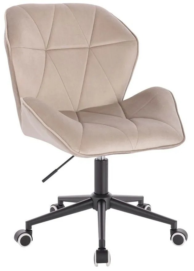 LuxuryForm DESIGN Stolička MILANO MAX VELUR na čiernej podstave s kolieskami - latte