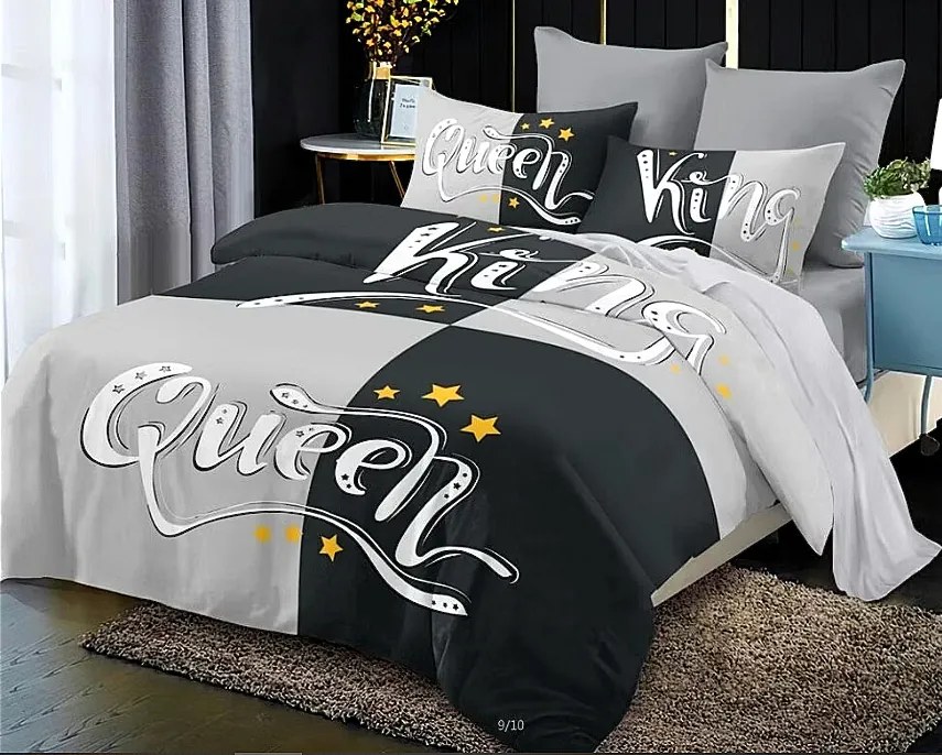 Obliečky KING and QUEEN A Bavlna 220x200 cm 6-dielna súprava
