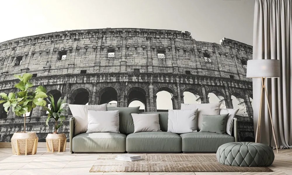 Samolepiaca fototapeta Koloseum v čiernobielom prevedení - 375x250