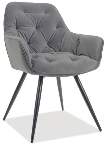 Jedálenská stolička CHERRY MAT VELVET sivá