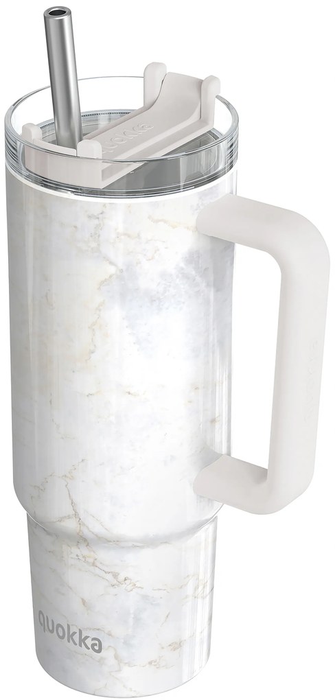 Nerezový termohrnček so slamkou Vibe Marble 880 ml