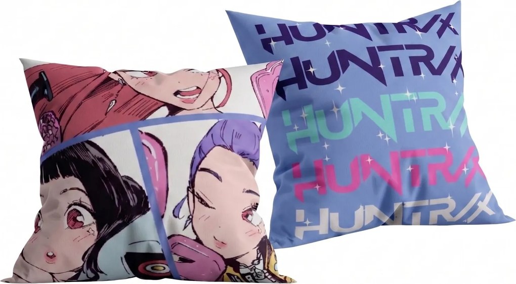 Vankúš KPop Demon Hunters HUNTR/X - Koláž dievčenského tria - 40x40 cm