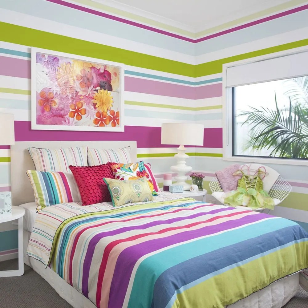 Detská tapeta z netkanej textílie 200 cm x 154 cm Bright Stripes – Artgeist