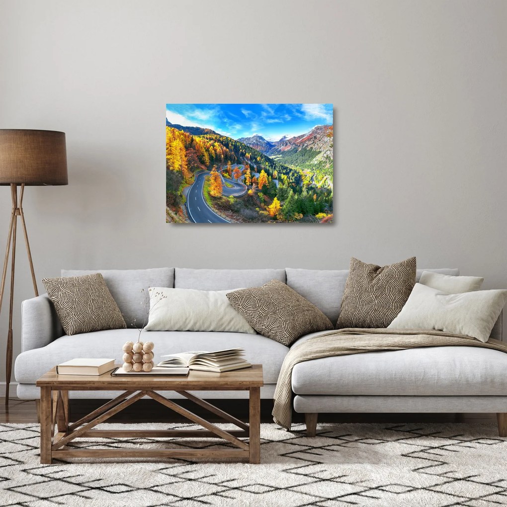 Sklenený obraz - Malojský priesmyk (70x50 cm)