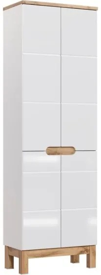 Kúpeľňová zostava so zápustným umývadlom, skrinkami a zrkadlom Bali 100 cm biela/dub wotan