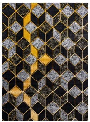 Koberec GLOSS 400B 86 Glamour 3D - čierny, zlatý