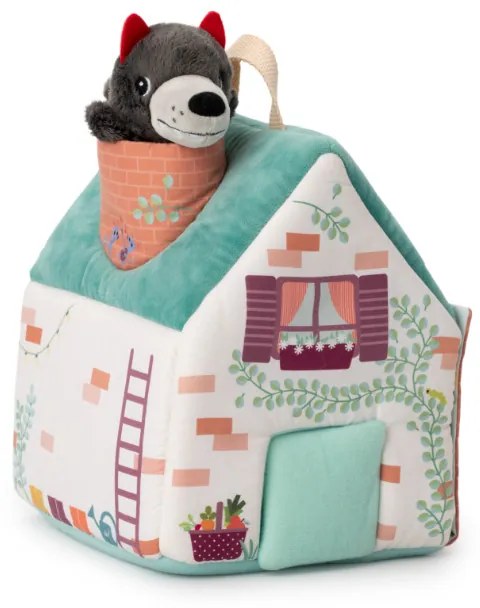 Lilliputiens - textilný domček s rozprávkou O vlkovi a troch malých prasiatkach