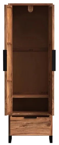 furniture-nabytek.cz - Masívna šatní skriňa Sydney z akácie, lakovaná, hnedá