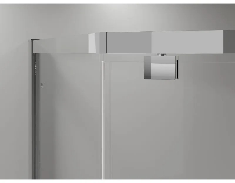 Mexen Exo, päťuholníkový sprchový kút s výklopnými dverami 100 x 100 cm, 6mm číre sklo, chrómový profil, 812-100-100-01-00