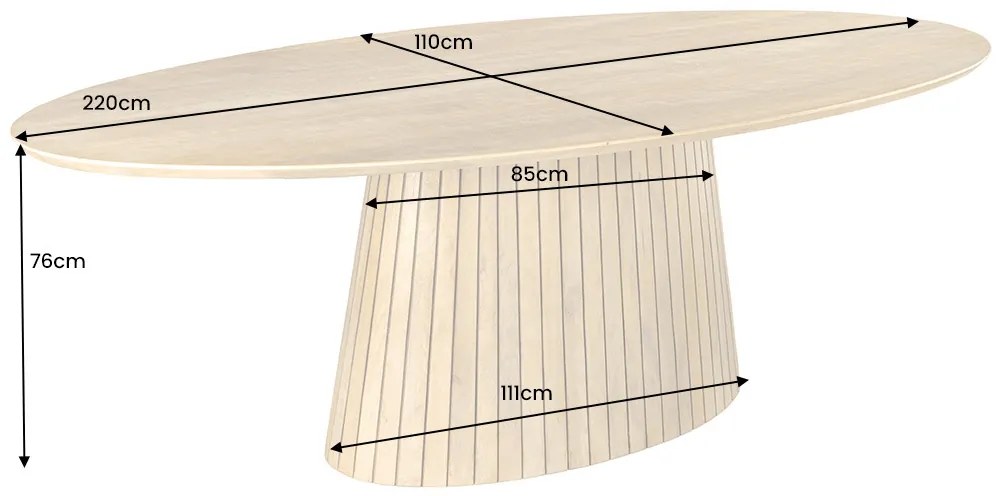 Oválny jedálenský stôl Movement 220 cm mango