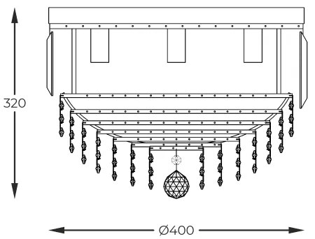 Zuma Line FC19003/5 - Stropné svietidlo CHARLOTTE 5xE14/40W/230V pr. 40 zlatá