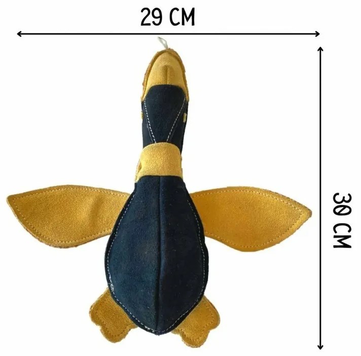 PafDog Kačica Doris hračka pre psov z kože a juty, 30 cm