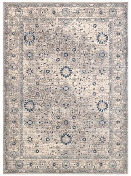 Koberec NAIN Ornament, ram  7335/51635 béžový / modrý