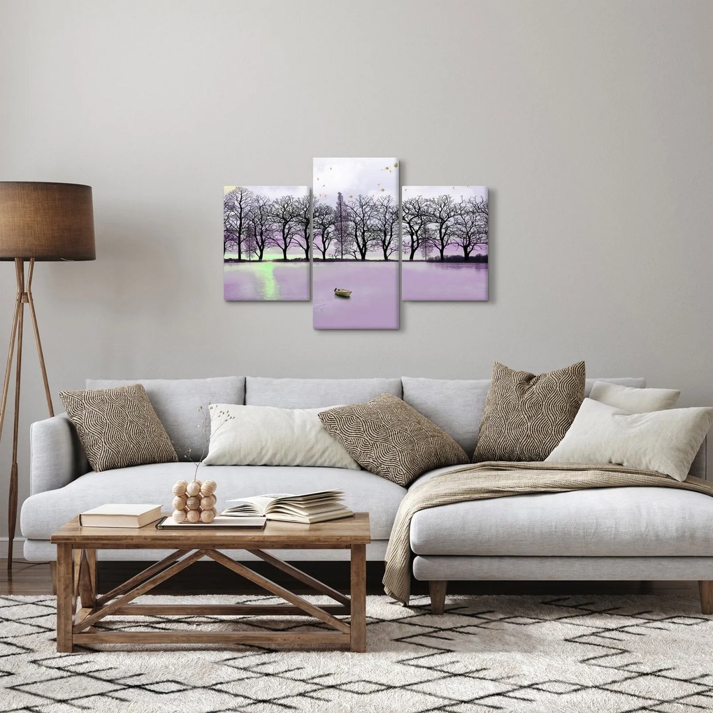 Obraz - Pramice na jazere (90x60 cm)
