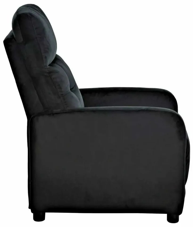Polohovacie kreslo Lennox Velvet, čierna