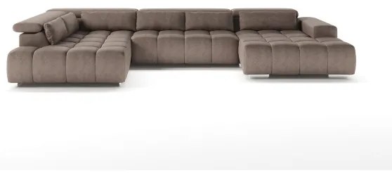 Rohová sedacia súprava do U TROPEA ľavá s opierkami hlavy, béžová