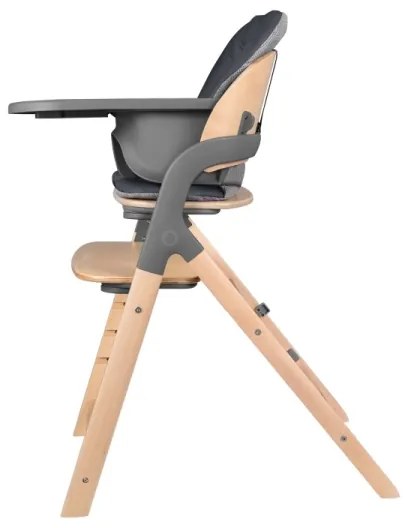 Lionelo - Detská jedálenská stolička 3v1 MEGAN Šedé drevo