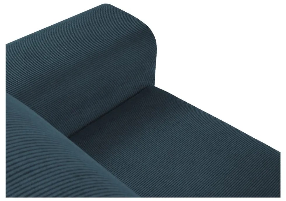 Tmavomodrá menčestrová rozkladacia/s úložným priestorom rohová pohovka (ľavý roh/s leňoškou) Kyoto – Cosmopolitan Design
