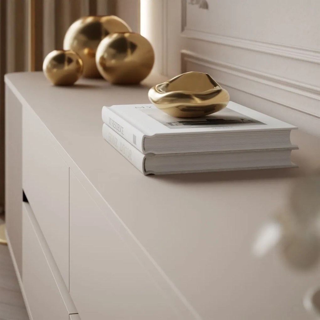 KOMODA PORTOFINO GOLD BÉŽOVÁ 180 cm