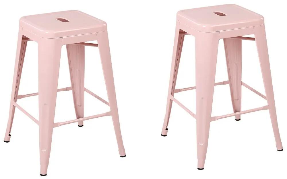 Set 2 ks barových stoličiek 60 cm Chloe (ružová). Vlastná spoľahlivá doprava až k Vám domov. 1078246