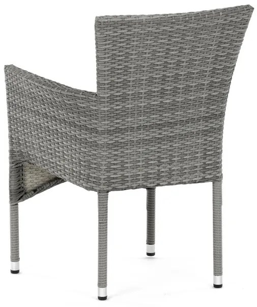 Autronic BONTEC Záhradná stolička, kov, polyratan, šedá, AZC-S2118 GREY Farba: Šedá