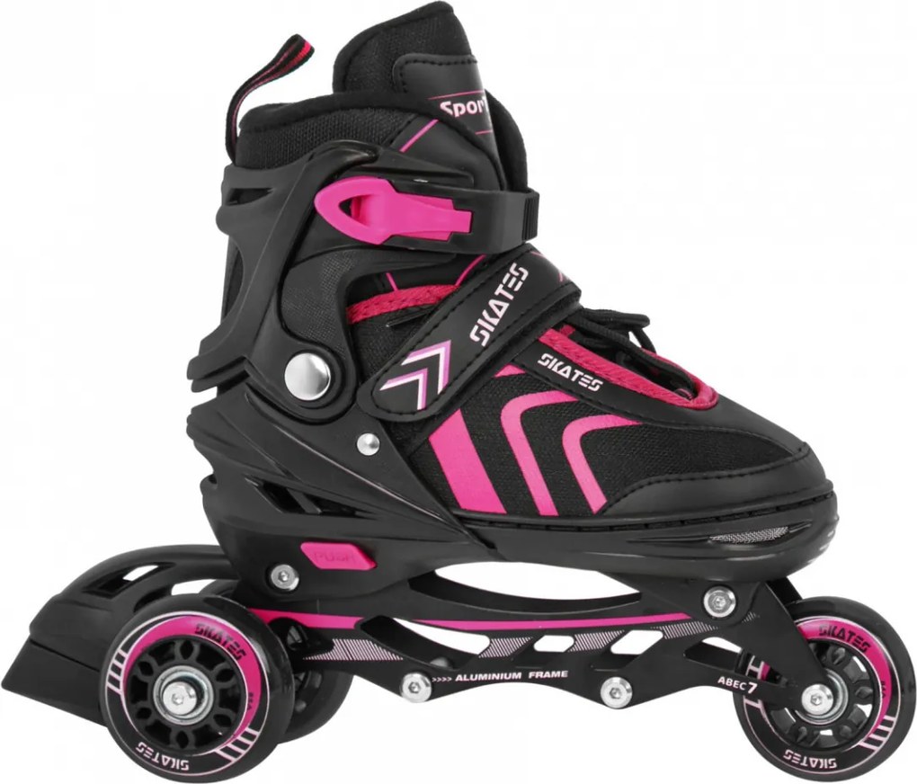 Ramiz Sada kolieskových korčúľ 4 v 1 Korčule pre deti Veľkosť 29-33 Ružová