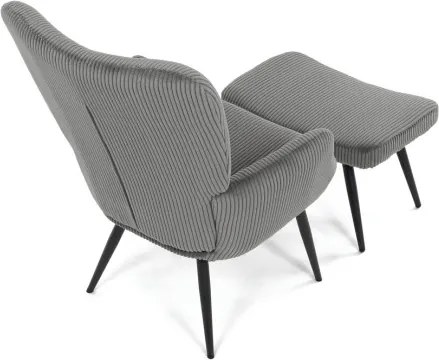 Kreslo sivé s podnožkou AK-L7285 GREY6