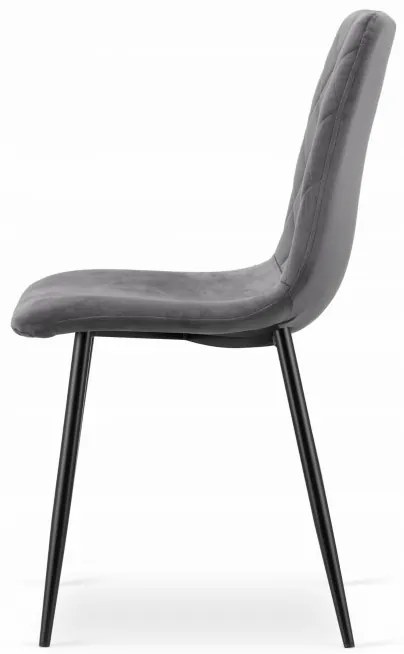 Jedálenský stôl TODI čierny 80 cm so štyrmi stoličkami TURIN tmavosivé