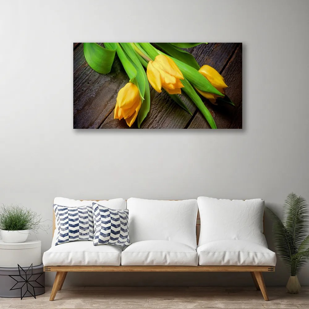 Obraz na plátne Tulipány kvety 125x50 cm