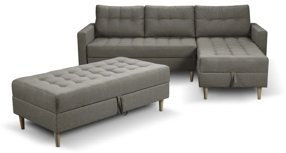 Furniture Sobczak Rohová sedacia súprava Pires s taburetom