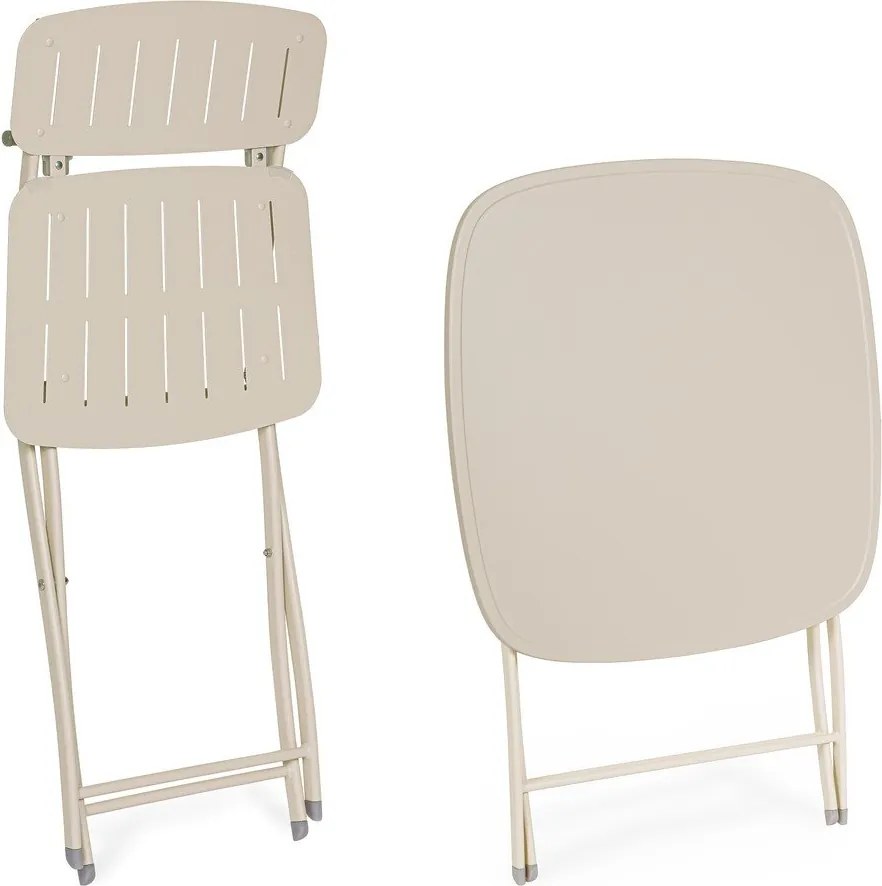 Béžová oceľová záhradná jedálenská súprava pre 2 Yvonne – Bizzotto