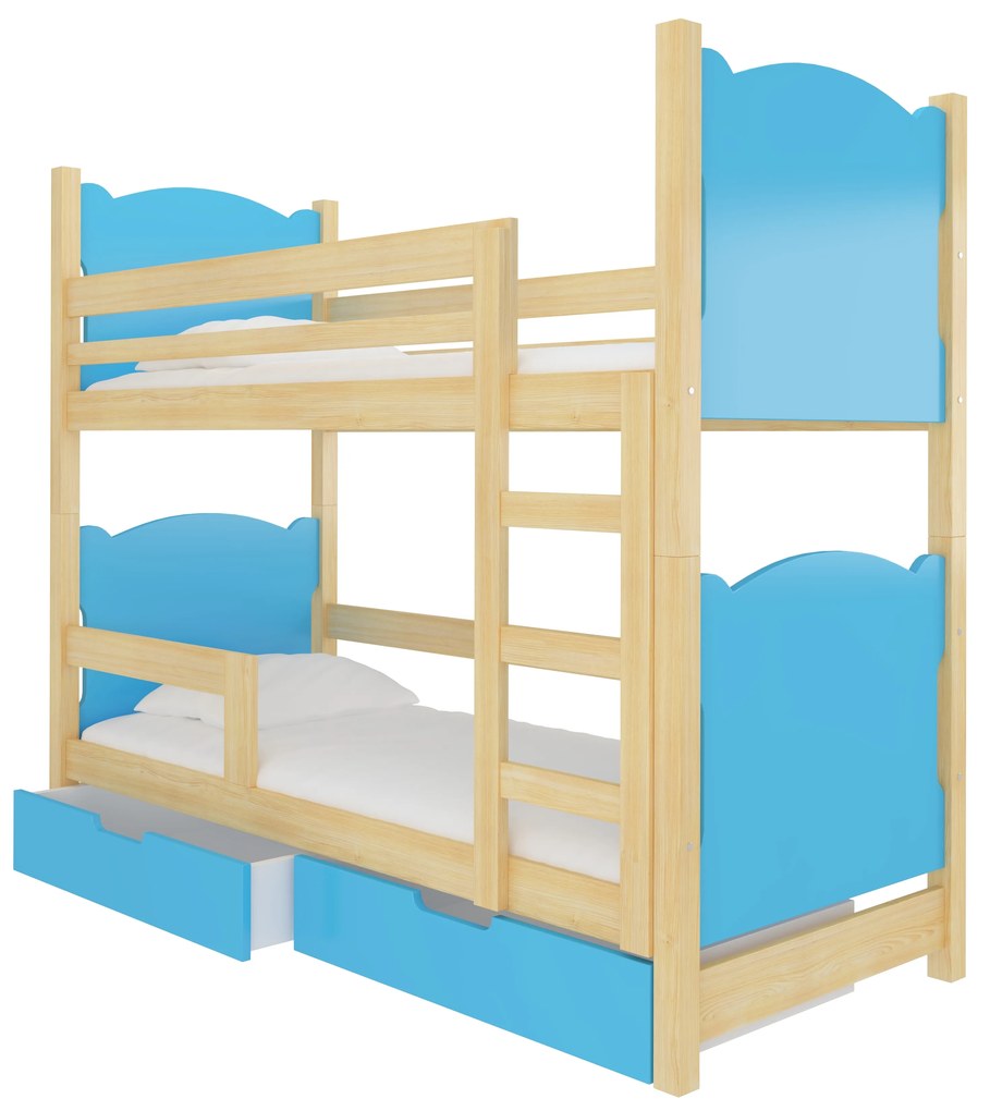 Poschodová detská posteľ 180x75 cm. Vlastná spoľahlivá doprava až k Vám domov. 1052102