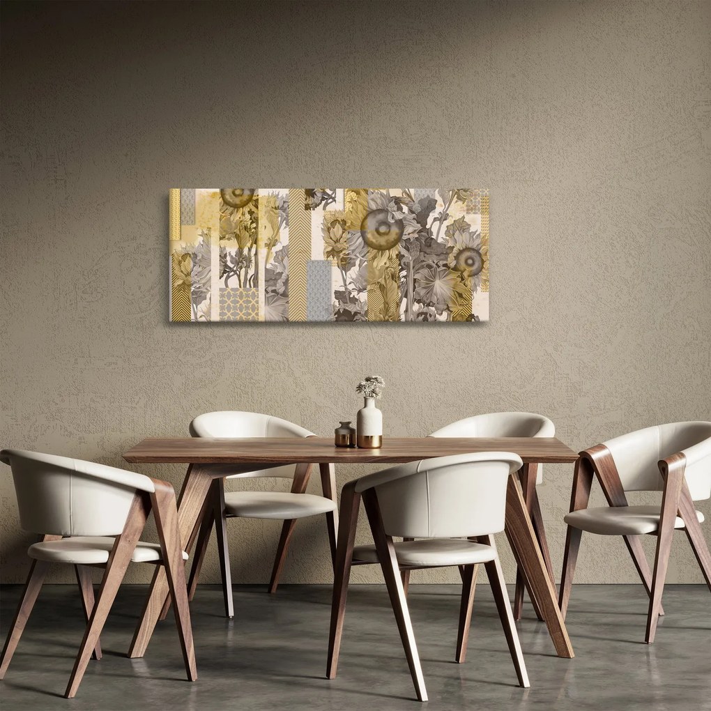 Obraz - Koláž so slnečnicami (120x50 cm)