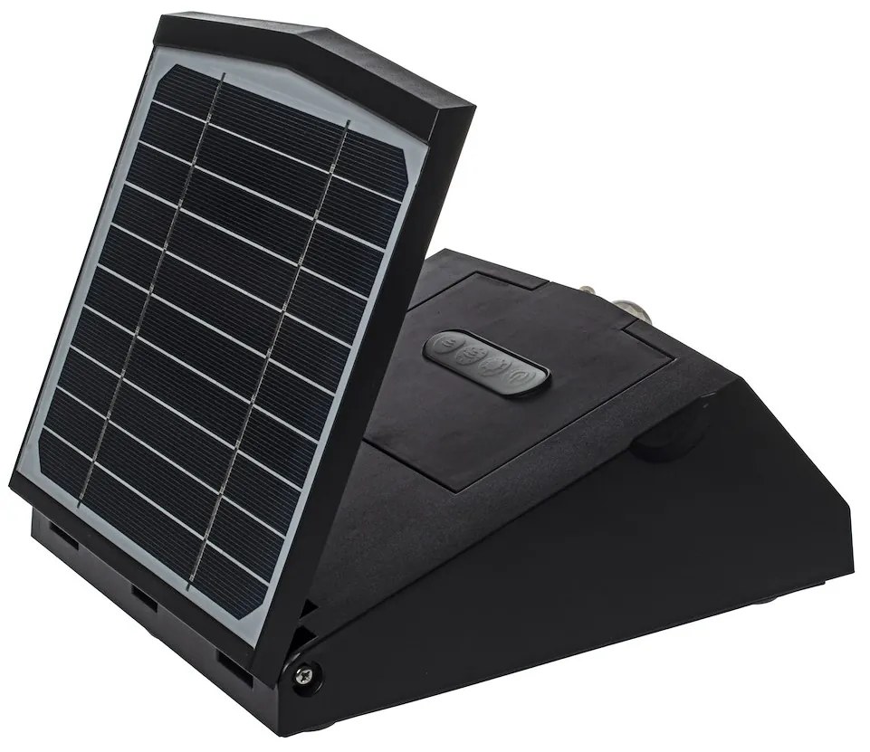 Ecolamp Exteriérové solárne nástenné LED svietidlo Solar, 1x LED 7w, čierna, pohybový senzor