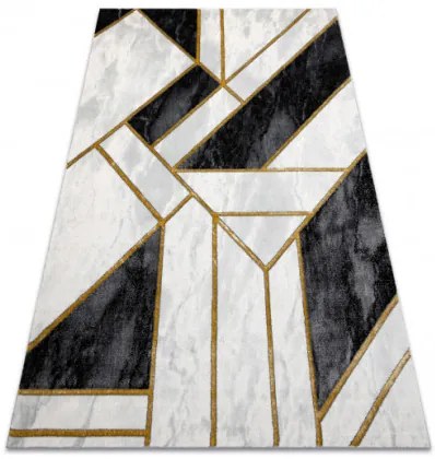 Koberec EMERALD exkluzívny 1015 glamour, styl marmur, geometrický čierny / zlatý