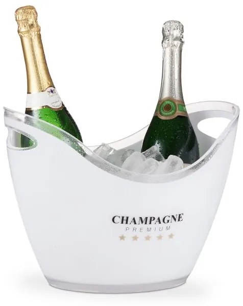 Chladiaca nádoba na šampanské Relaxdays RD10028655 – 6 l, biela
